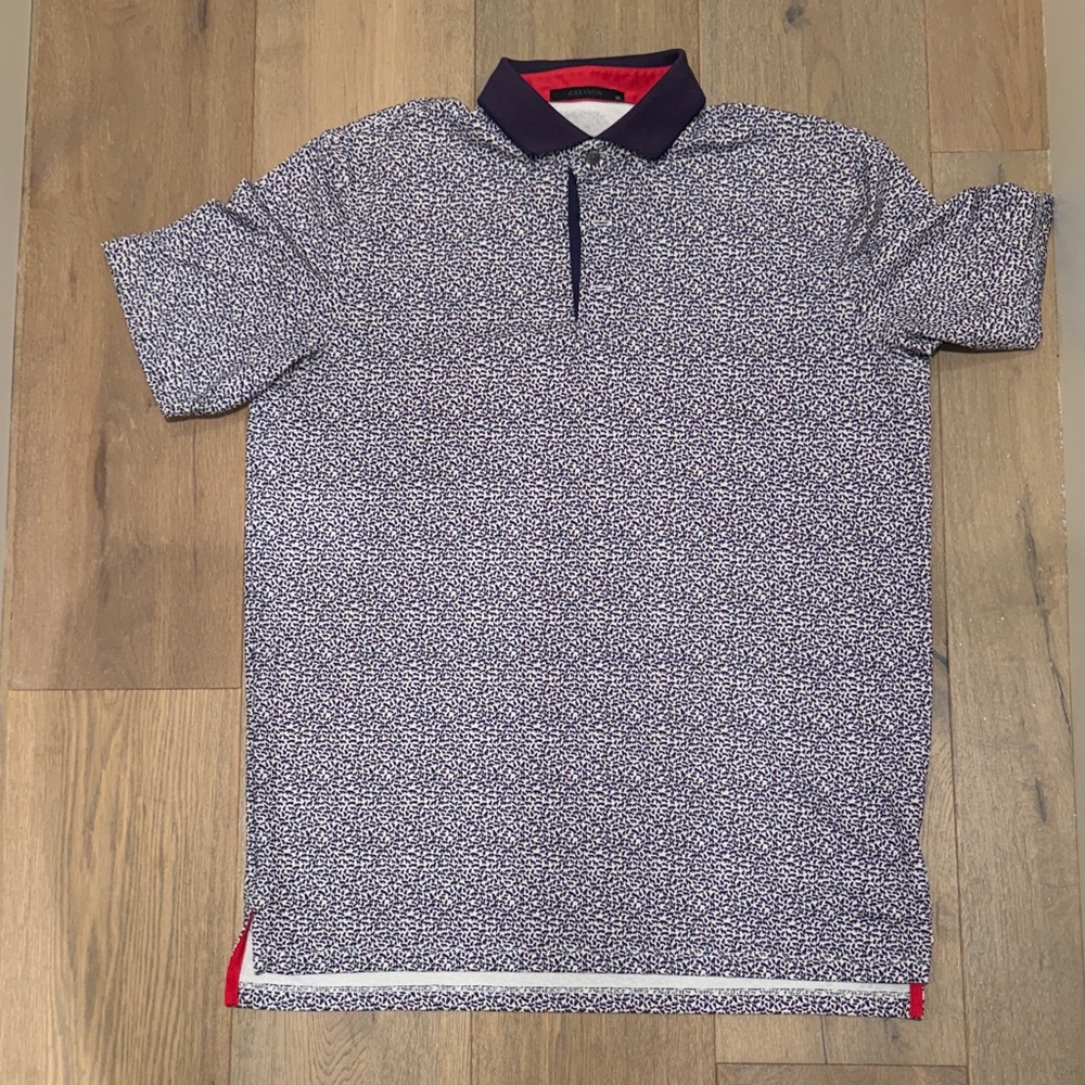 Greyson Men's Navy Patterned Polo Shirt